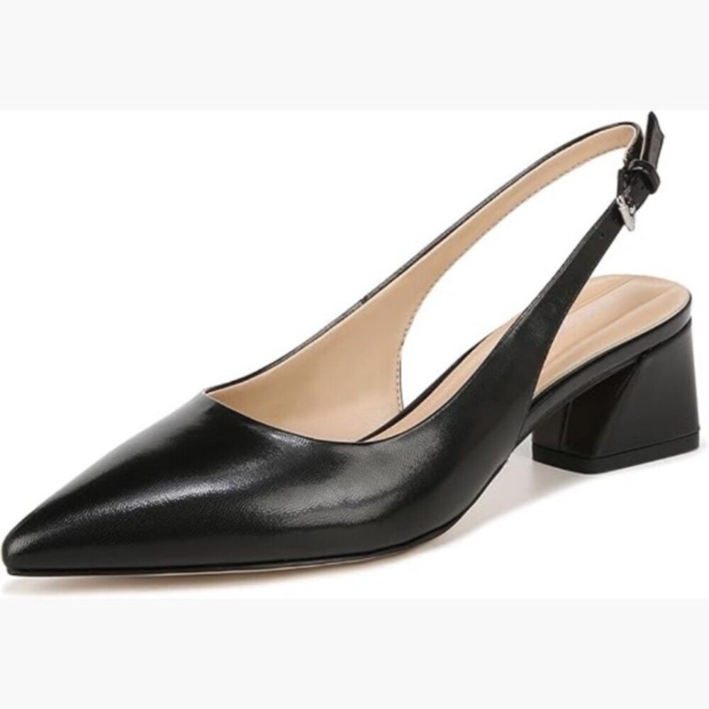 Women's Pointed Toe Slingback Pump with Block Heel